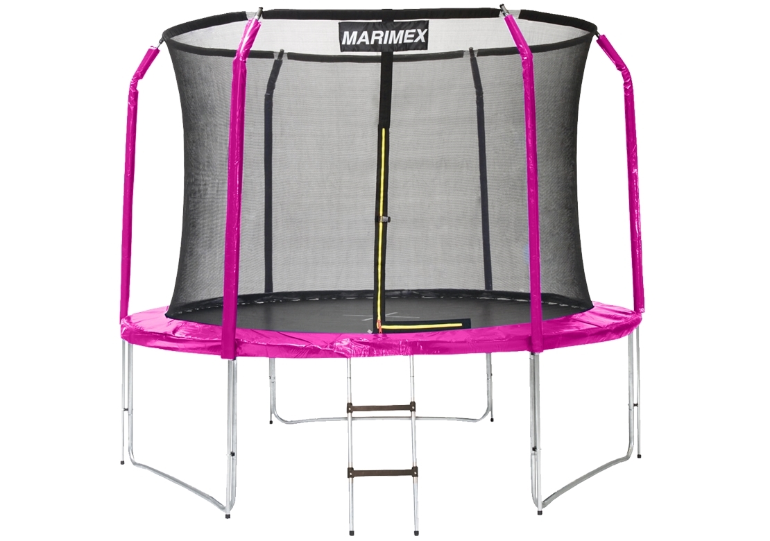 Marimex | Trampolína Marimex 305 cm růžová + vnitřní ochranná síť + schůdky ZDARMA | 19000105 Marimex
