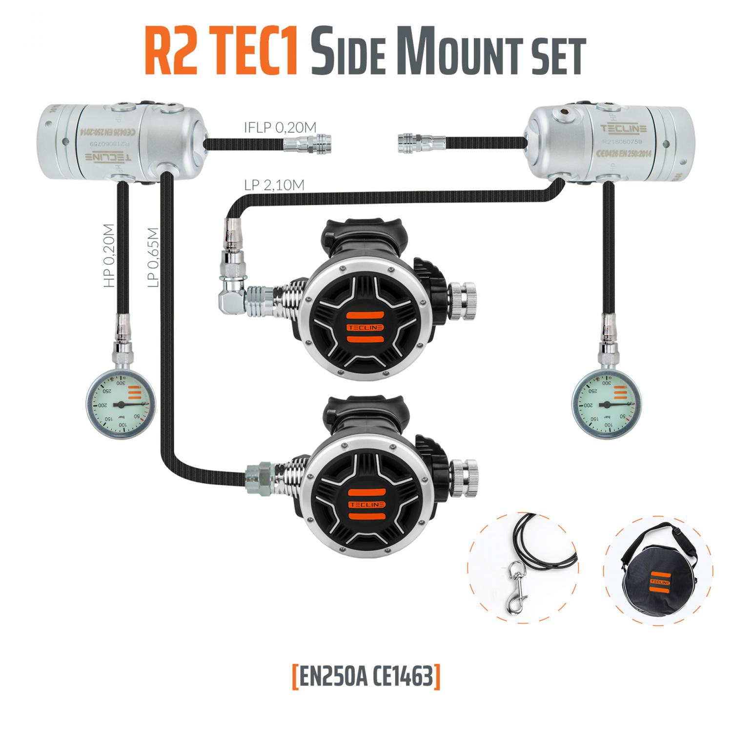 Tecline Regulátor R2 Tec1 Sidemount Sada