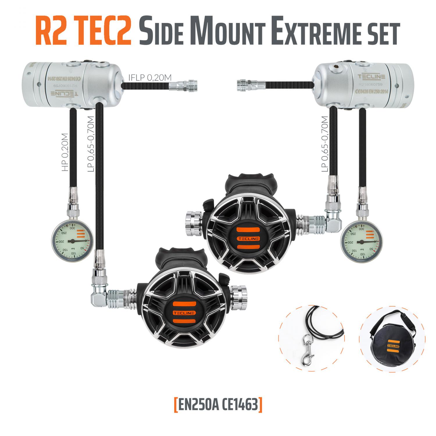 Tecline Regulátor R2 Tec2 Sidemount Extreme Sada (s Oboustranným Ii. Stupněm)