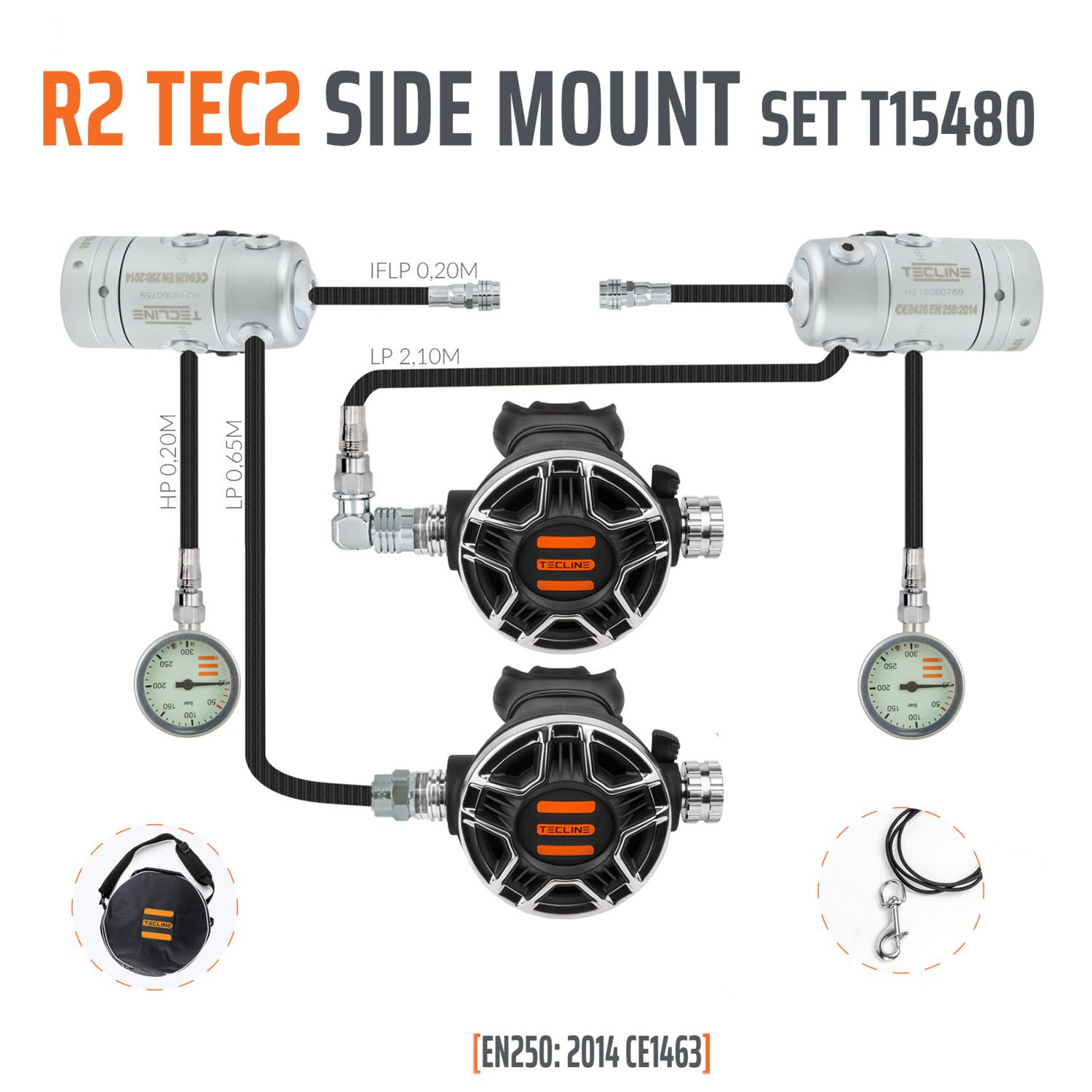 Tecline Regulátor R2 Tec2 Sidemount Sada