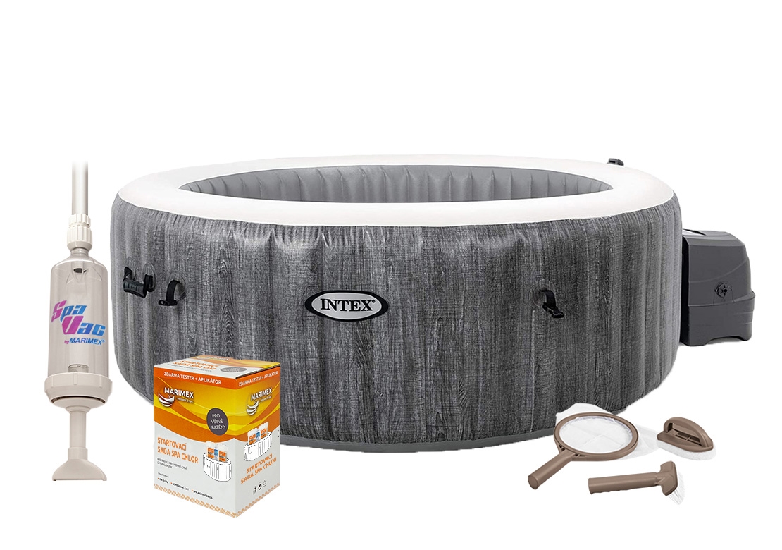 Intex | Vířivý bazén Pure Spa - Bubble Greywood Deluxe AP 6 + výhodná sada příslušenství | 19900146 Intex