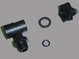 T-kus s odvzdušňovací zátkou pro manometr Astralpool 1/8" zadní vývod