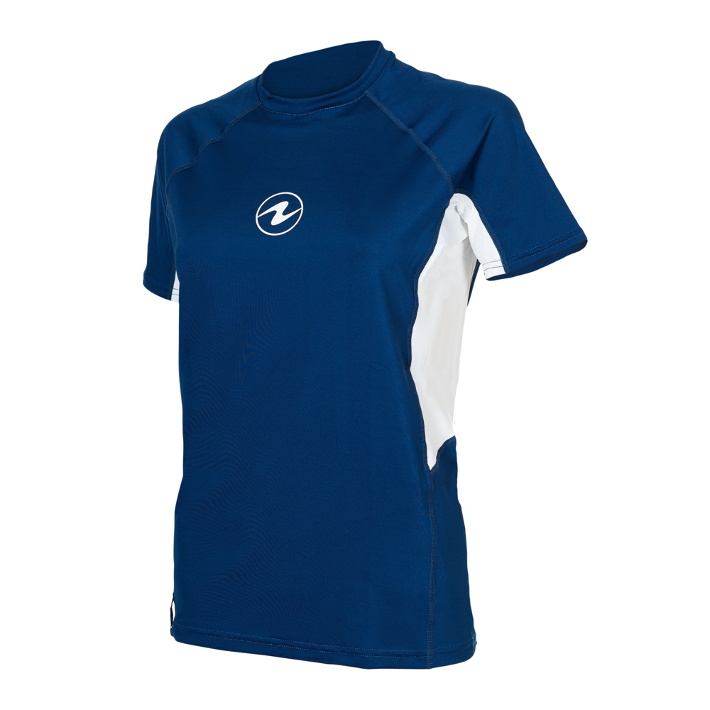 Aqualung Tričko Rash Guard Loose Fit Short Sleeve Women Navy/white Dámské Velikost: L