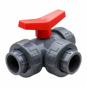 Poolservis Tř&iacute;cestn&yacute; kulov&yacute; ventil 32 mm "L" PVC baz&eacute;nov&yacute;