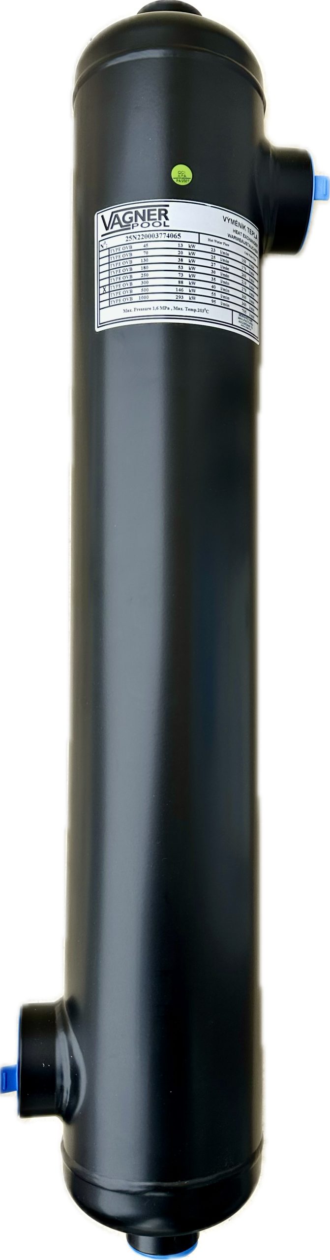 Vagnerpool Bazénový výměník OVB 300 - 88kW pro bazén do 100m3