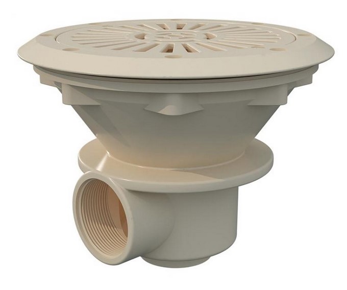 Vagnerpool Podlahová bazénová dnová výpust písková (RAL1015 - slonová kost) pro foliové betonové bazény