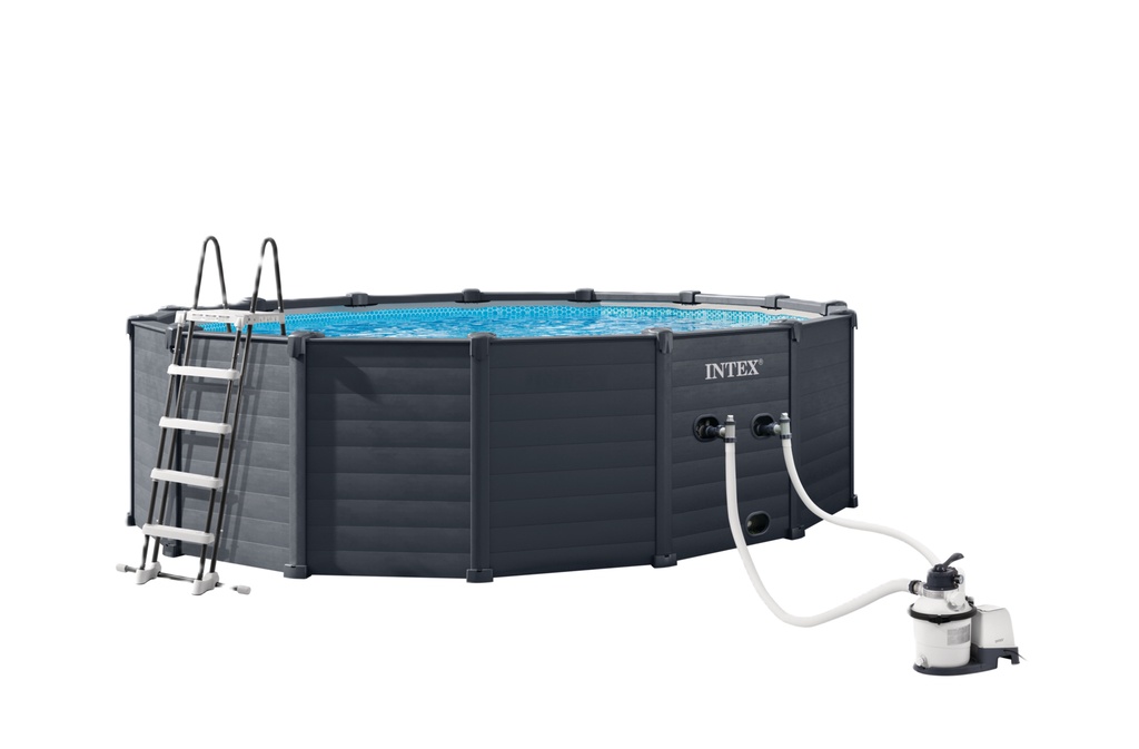 INTEX 26384 Frame Graphite Gray Panel 478 x 124 cm Set + písková filtrace 4m3