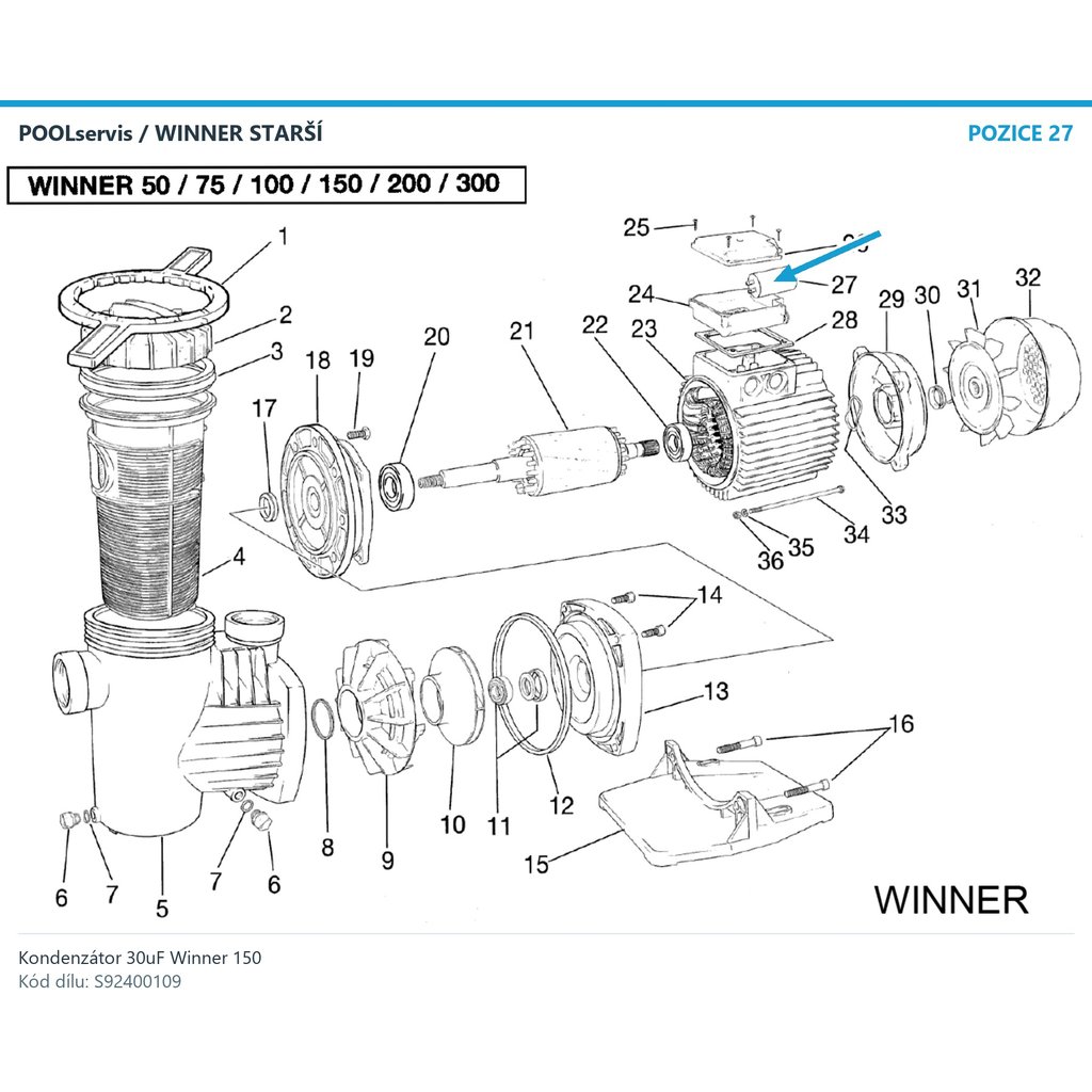 Kondenzátor 30uF Winner 150 – S92400109