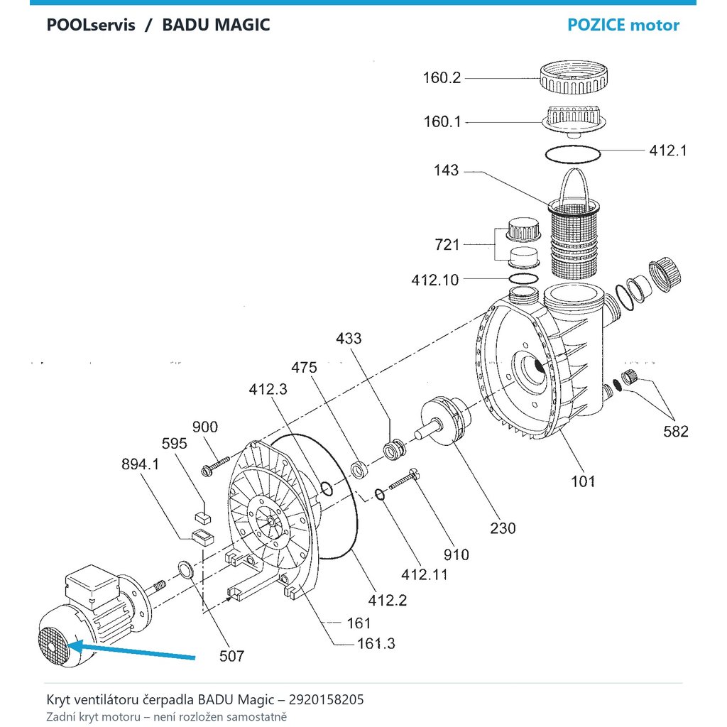 Kryt ventilátoru čerpadla BADU Magic – 2920158205