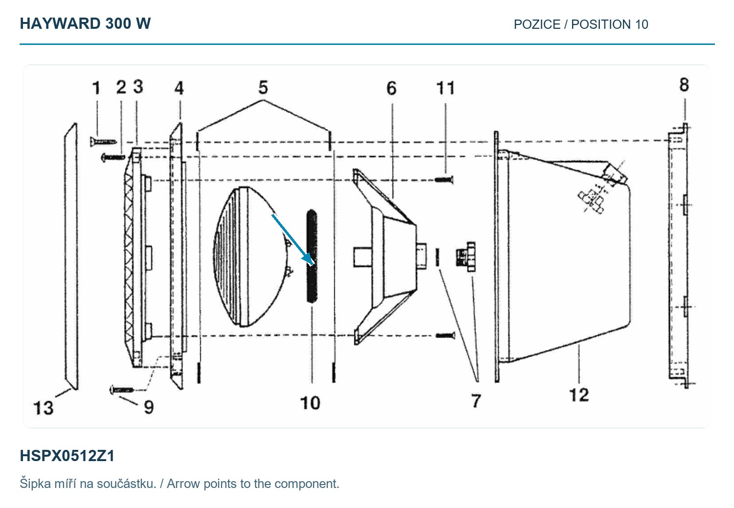 O-kroužek žárovky světla Hayward 300 W – HSPX0512Z1