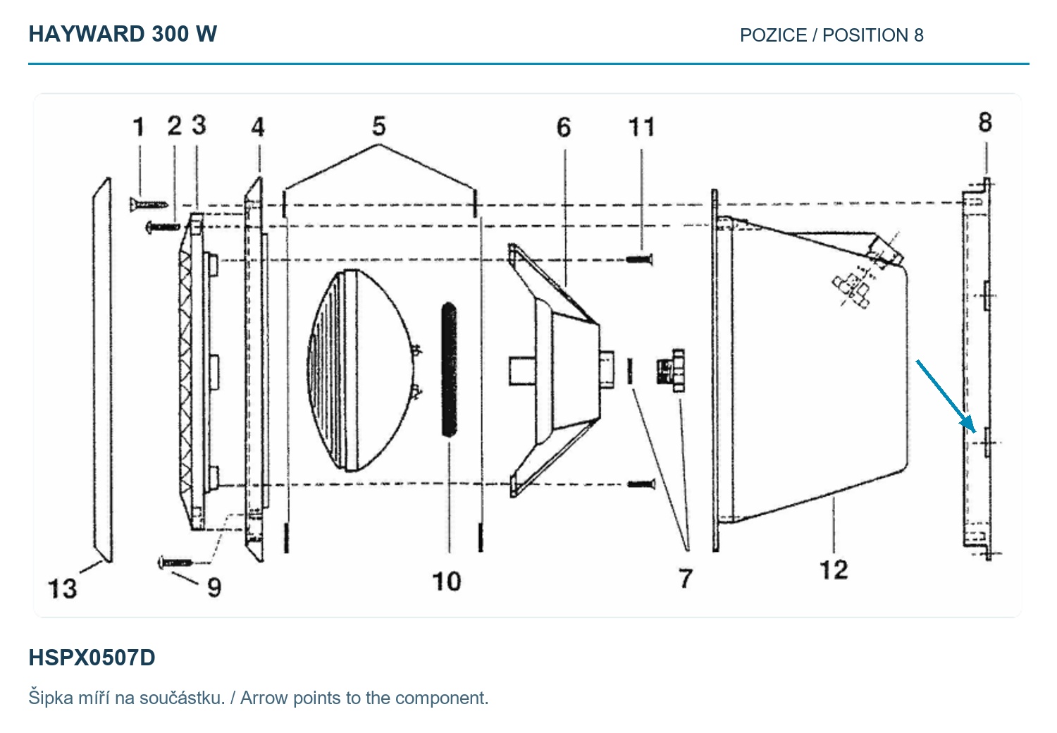 Spodní příruba světla Hayward 300 W – HSPX0507D