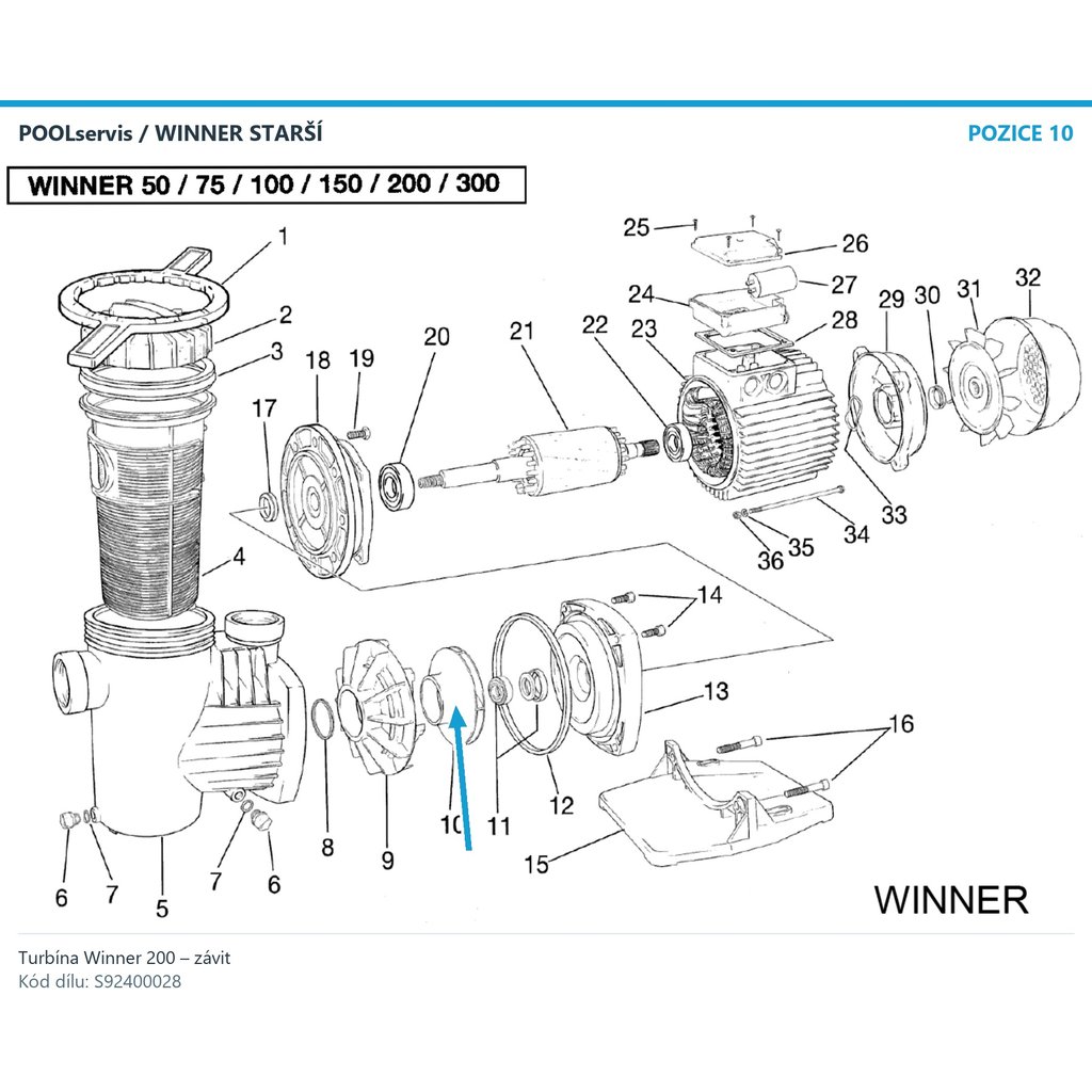 Turbína Winner 200 – závit – S92400028