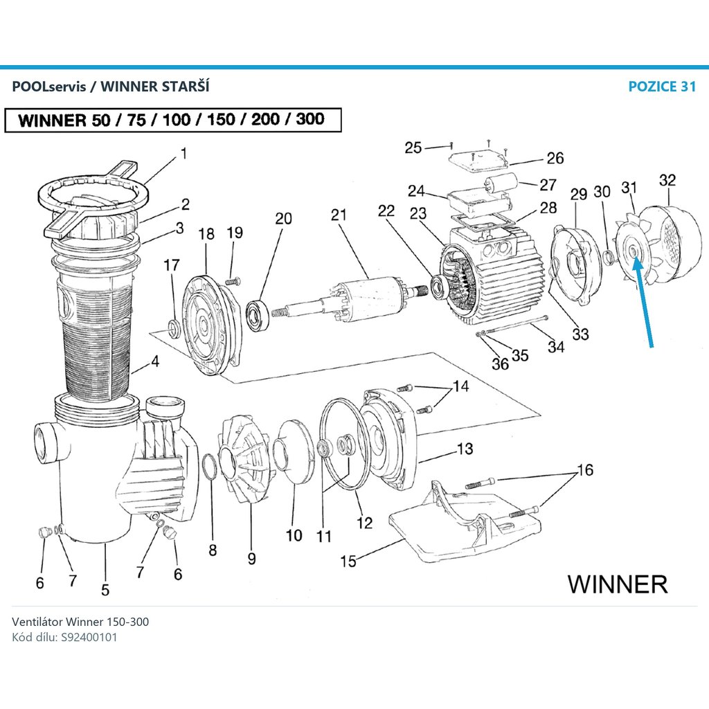 Ventilátor Winner 150-300 – S92400101
