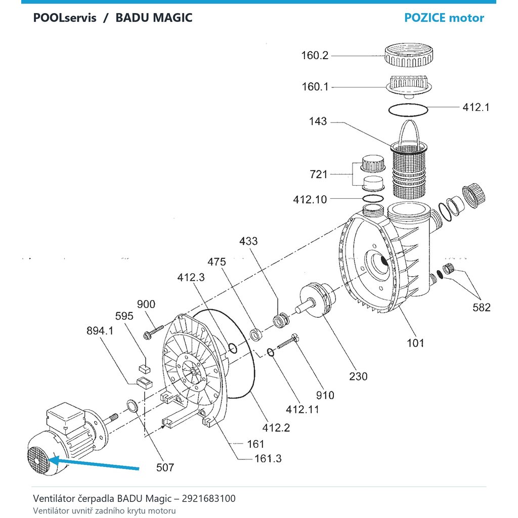 Ventilátor čerpadla BADU Magic – 2921683100